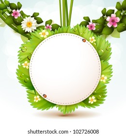 Mirror with leafs and flowers