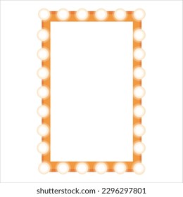 mirror with light bulbs icon, vector, illustration, symbol