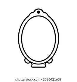 mirror line art vector on white background