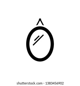 Mirror line icon in flat design with element for web site design and mobile apps. Modern infographic logo and symbol. Mirror vector line pictogram.