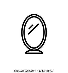 Mirror line icon in flat design with element for web site design and mobile apps. Modern infographic logo and symbol. Mirror vector line pictogram.