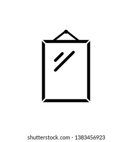 Mirror line icon in flat design with element for web site design and mobile apps. Modern infographic logo and symbol. Mirror vector line pictogram.