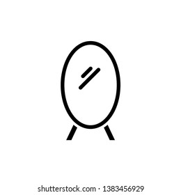Mirror line icon in flat design with element for web site design and mobile apps. Modern infographic logo and symbol. Mirror vector line pictogram.