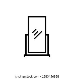 Mirror line icon in flat design with element for web site design and mobile apps. Modern infographic logo and symbol. Mirror vector line pictogram.
