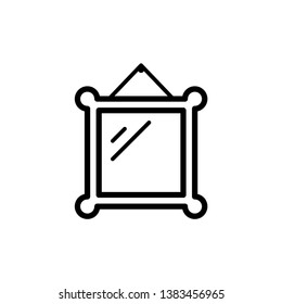 Mirror line icon in flat design with element for web site design and mobile apps. Modern infographic logo and symbol. Mirror vector line pictogram.