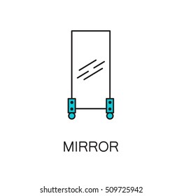 Mirror line icon. High quality pictogram of mirror for home's interior. Outline vector symbol for design website or mobile app. Thin line sign of mirror for logo, visit card, etc.