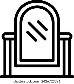 mirror line icon illustration vector