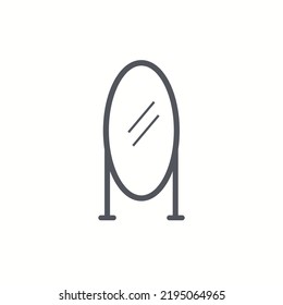 Mirror line icon isolated on white background. Vector illustration