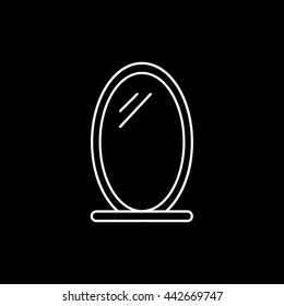 Mirror Line Icon On Black Background