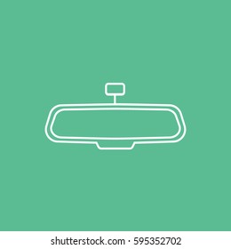 Mirror Line Icon On Green Background
