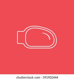 Mirror Line Icon On Red Background