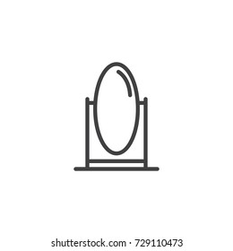 Mirror line icon, outline vector sign, linear style pictogram isolated on white. Symbol, logo illustration. Editable stroke