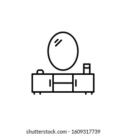 mirror line icon vector illustration. interior symbol. isolated on white background.
