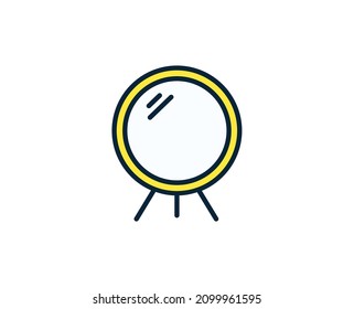 Icono de línea de reflejo. Símbolo vectorial en estilo plano y a la moda sobre fondo blanco. Canto de Office para diseño.
