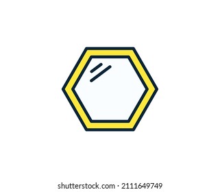 Icono de línea de reflejo. Símbolo vectorial en estilo plano y a la moda sobre fondo blanco. Canto de Office para diseño.