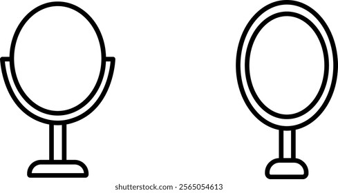 "Mirror Line Icons: Reflective Vector Set for Home, Design, and Decor Solutions"