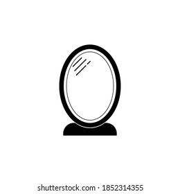 fondo de color blanco del icono del vector de línea de espejo