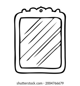 mirror line vector illustration,
isolated on white background.top view