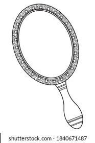 mirror line vector illustration,isolated on white background,top view