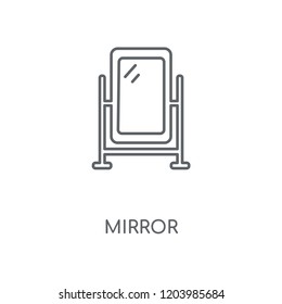 Mirror linear icon. Mirror concept stroke symbol design. Thin graphic elements vector illustration, outline pattern on a white background, eps 10.