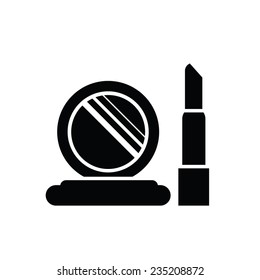 mirror and lipstick vector symbol