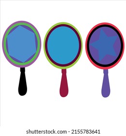 diseño del logotipo de espejo de la empresa.ilustración de arte vectorial de espejo de la mujer.imagen de espejo de la mano gráfico del icono.