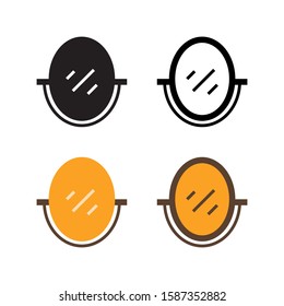 Mirror logo icon design in four style. Line, Glyph, Flat and Color Line style