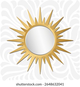 Mirror, Lounge Elegance, Sun Decor on a  Patterned Wall