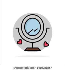 Mirror, Love, Wedding, Heard Abstract Circle Background Flat color Icon