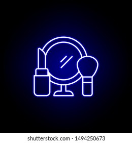 mirror, make up line neon icon. Elements of Beauty and Cosmetics illustration icon. Signs and symbols can be used for web, logo, mobile app, UI, UX on black background