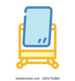 mirror for make make-up color icon vector. mirror for make make-up sign. isolated symbol illustration
