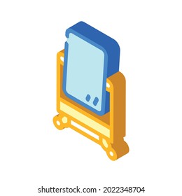 mirror for make make-up isometric icon vector. mirror for make make-up sign. isolated symbol illustration