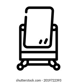 mirror for make make-up line icon vector. mirror for make make-up sign. isolated contour symbol black illustration