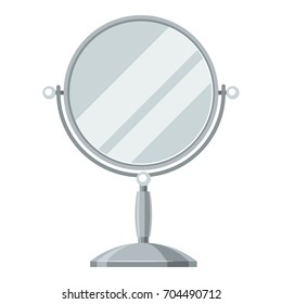 Mirror for make up. Illustration of object on white background in flat design style.