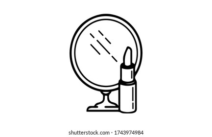 ilustración vectorial de icono de maquillaje espejo.