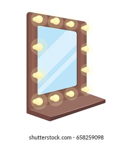 Mirror in the make-up room.Making movie single icon in cartoon style vector symbol stock illustration .