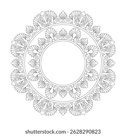 Página de libro para colorear Mirror Mandala para niños. Páginas fáciles de libros para colorear de mandala para que los adultos se relajen, las experiencias dan alivio. Archivo de Vector de tamaño variable