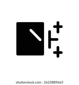Mirror Modifier Half Box Reflected Icon - Black Filled Style