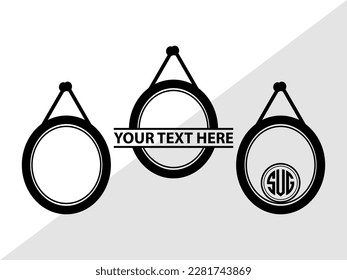 Mirror Monogram Vector Illustration Silhouette