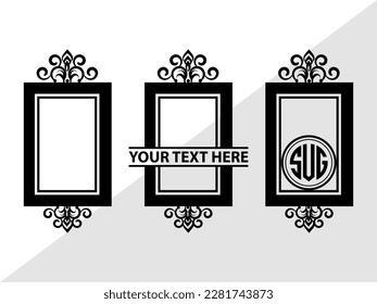 Silución de la ilustración de un vector monograma espejo
