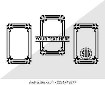 Mirror Monogram Vector Illustration Silhouette