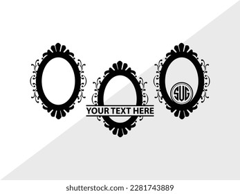 Mirror Monogram Vector Illustration Silhouette