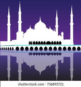 mirror mosque at night background