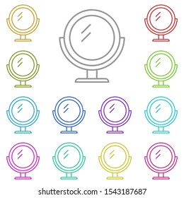 Mirror multi color icon. Simple thin line, outline vector of beauty icons for ui and ux, website or mobile application