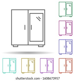 Mirror multi color style icon. Simple thin line, outline vector of furniture icons for ui and ux, website or mobile application