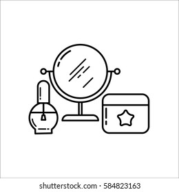 Mirror nail polish and cream vector icon