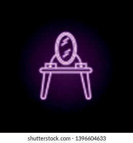 mirror with mirror neon icon. Elements of furniture set. Simple icon for websites, web design, mobile app, info graphics