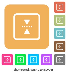 mirror object around horizontal axis flat icons on rounded square vivid color backgrounds.