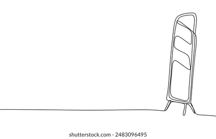 Mirror one line continuous. Line art Mirror. Hand drawn vector art.