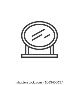Mirror outline icon. linear style sign for mobile concept and web design. Bathroom mirror simple line vector icon. Symbol, logo illustration. Pixel perfect vector graphics